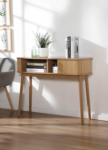 ERNEST Console portes coulissantes bois Bois Clair