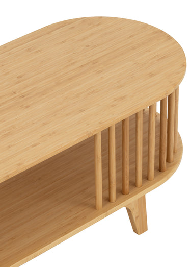 Banc TV ajouré en bambou naturel Naturel