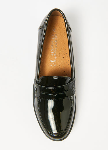 Mocassins vernis avec semelle crantée Noir