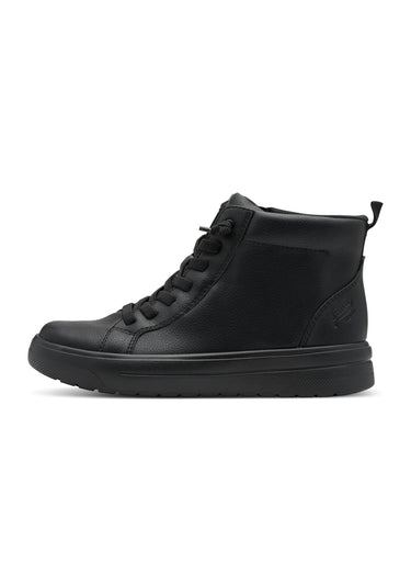 Baskets montantes compensées style casual Noir