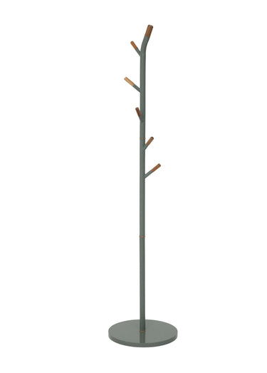 Porte manteaux 6 patères, acier et bois Vert