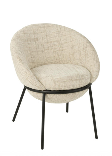 Fauteuil de salon chiné pieds métal, 3B Beige