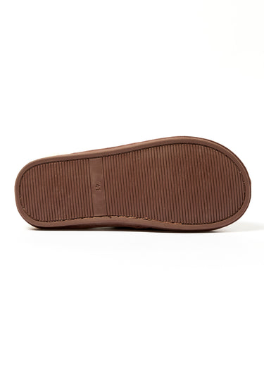 Chaussons fourrés chauds en suédine Marron