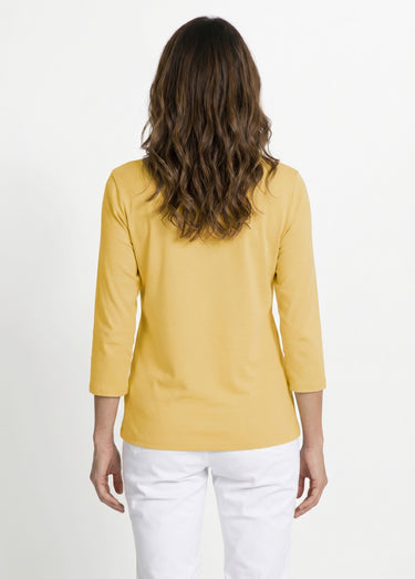 Tee-shirt manches 3/4 fantaisie cloutée Jaune