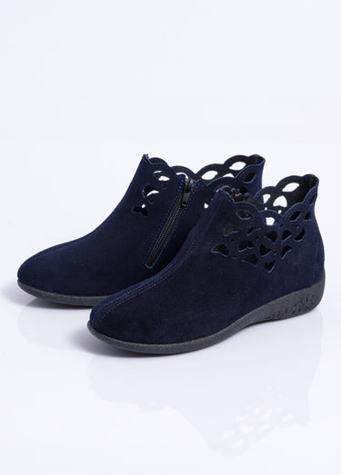 Boots zippées cuir fabriquées en France Marine