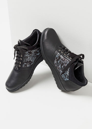 Derbies en cuir fantaisie façon reptile Noir