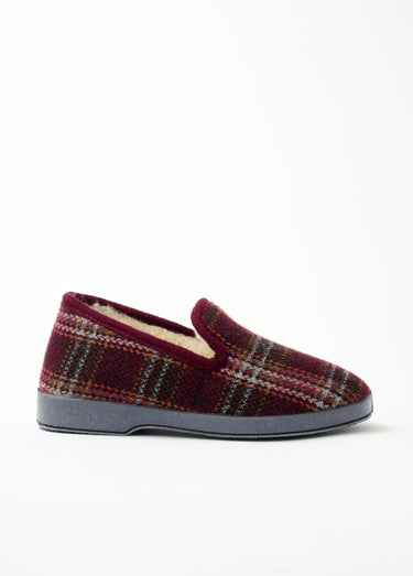 Chaussons largeur confort mixtes fourrés Bordeaux