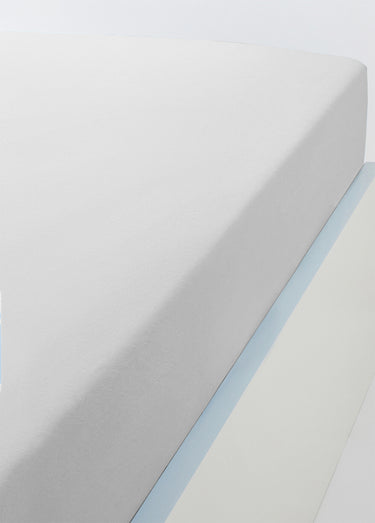 Drap housse jersey coton uni - lot de 2 Blanc/bleu lot de 2