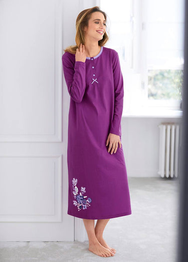 Chemise de nuit manches longues Violet