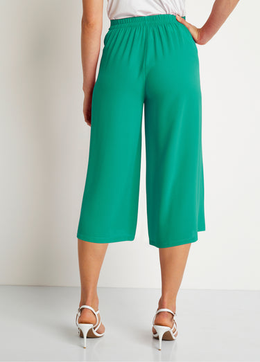 Jupe-culotte longue taille semi-élastiquée Uni Vert