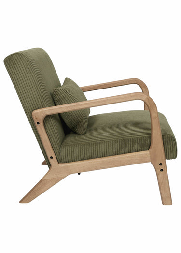 Fauteuil lounge en velours cotelé 1V Vert