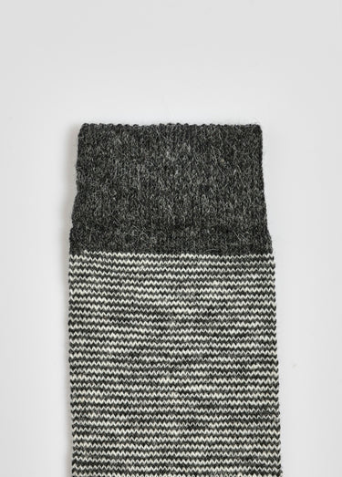 Paire de chaussettes rayées chaudes avec laine Gris
