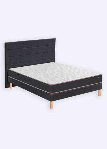 Tête de lit Lignes en mousse, haut. 120cm Jersey Gris Fonce