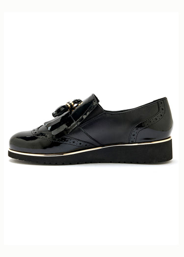 Moccassins vernis compensés Noir