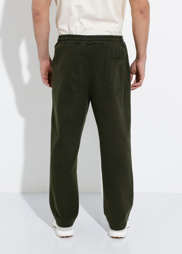 Pantalon élastiqué confort style casual Kaki