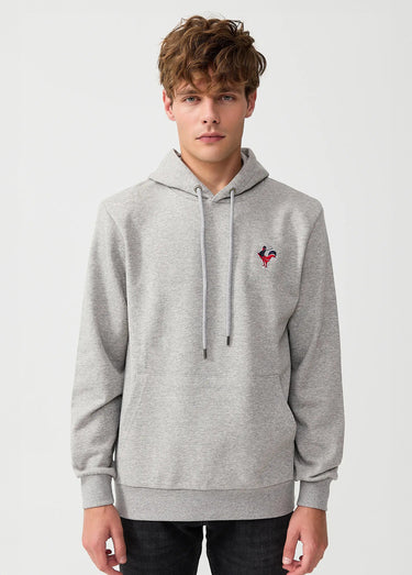 Sweat shirt kangourou à capuche, brodé Gris