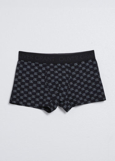 Boxer coton chic monogramme Imprimé noir