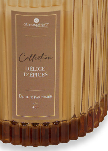 Bougie parfumée avec pot en verre strié Blanc