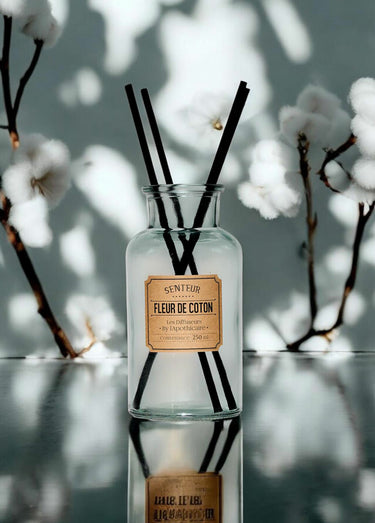 Diffuseur d'intérieur 250ml + tiges Fleur de coton