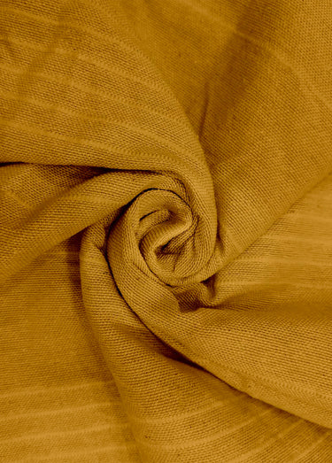 Jeté de canapé bachette coton, motif lignes Moutarde