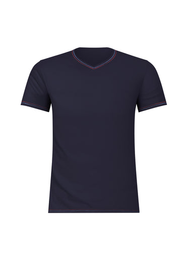 T-shirt col V manches courtes Marine