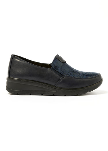 Derbies style loafers semelle compensée Marine