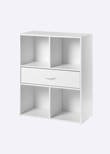 Meuble de rangement 4 cases + tiroir 1B Blanc
