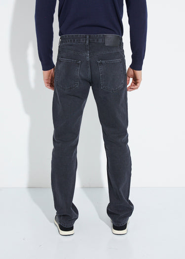 Jean denim 5 poches bas resserré, foncé 1G Noir