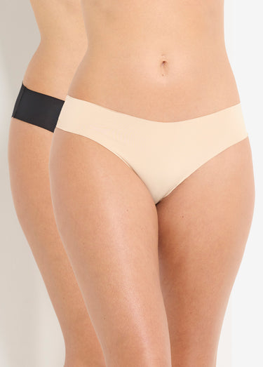 Culottes invisibles toucher microfibre Noir/Beige