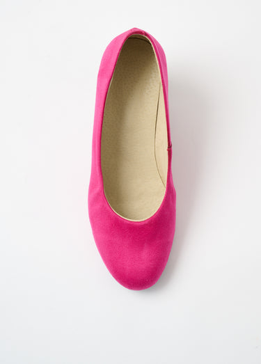 Escarpins cuir bout rond largeur confort Fuchsia