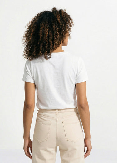 T-shirt col rond avec inscription Matcha Blanc