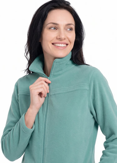 Veste zippée polaire, manches longues Vert Menthe