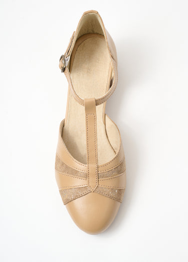 Escarpins largeur confort cuir Beige