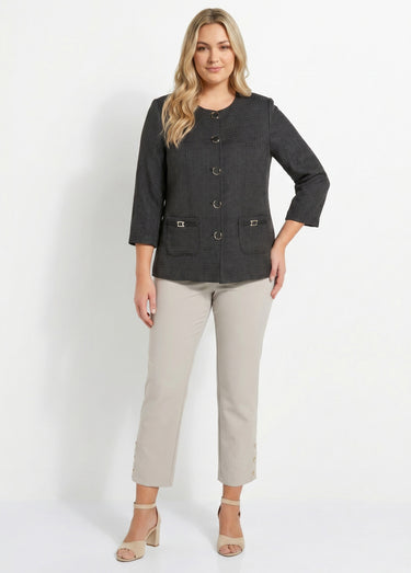 Veste ras de cou manches 3/4 Noir
