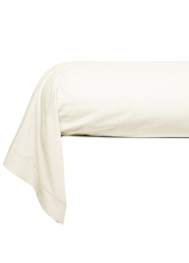 Taie d'oreiller unie percale de coton Beige Naturel