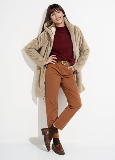 Parka réversible déperlant / fourrure 2D Dore/Beige