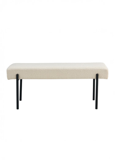 Banc en bouclette avec pieds métal Blanc