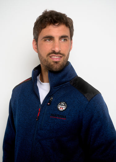 Veste polaire renforts épaules et zips Marine