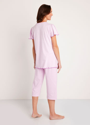 Pyjama court coton imprimé Parme