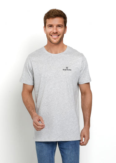 T-shirt col rond manches courtes, chiné Gris