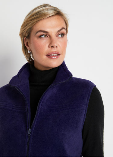Blouson zippé sans manches polaire Marine