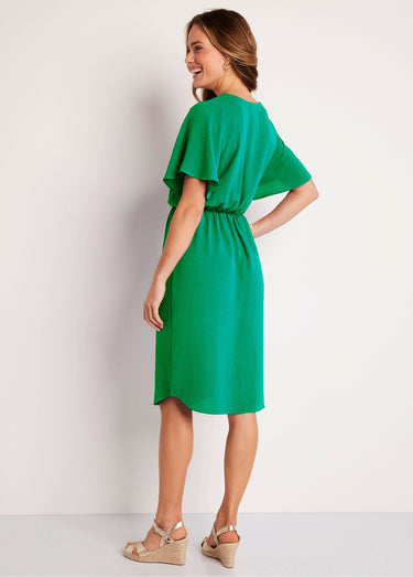 Robe courte évasée unie Vert