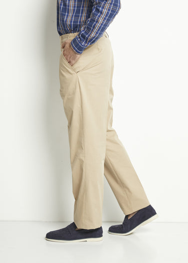 Pantalon droit ceinture élastiquée confort Beige