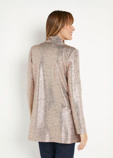 Veste longue maille brillante cérémonie Cuivre