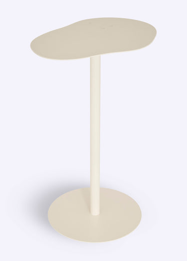 Table d'appoint métal, forme organique Beige