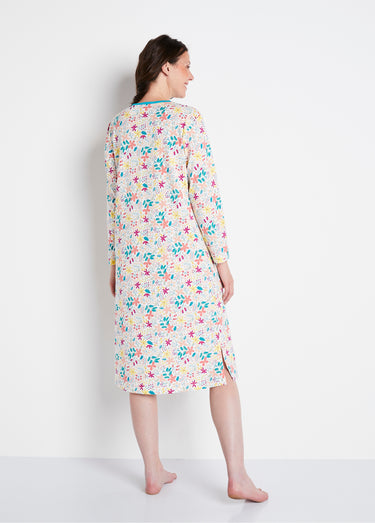 Chemise de nuit mi-longue manches longues Imprime Canard