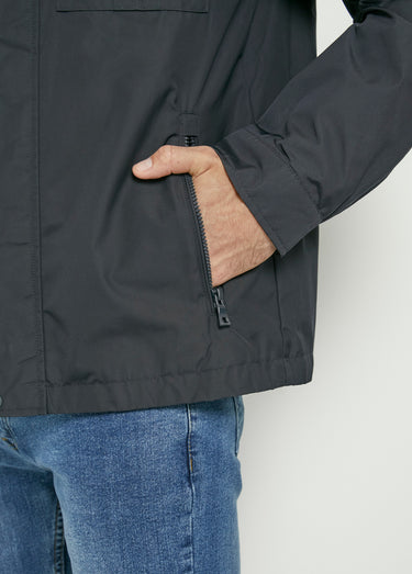 Veste col montant poches plaquées Marine