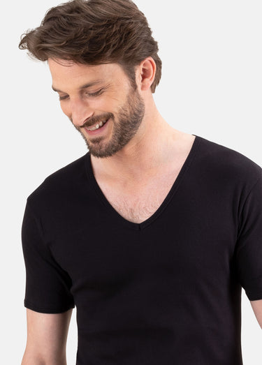 T-shirt à col invisible Noir