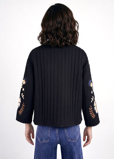 Veste matelassée inspiration bohème Noir