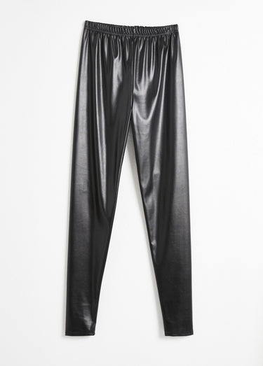 Legging enduit ceinture élastiquée Noir
